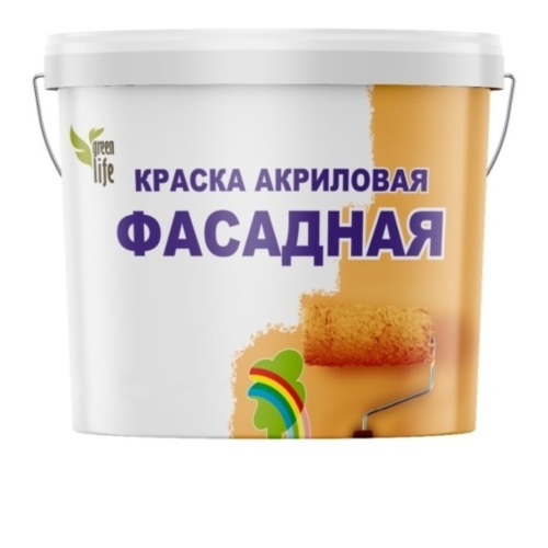 Краска РАДУГА акриловая Фасадная 14 кг, белый цвет 